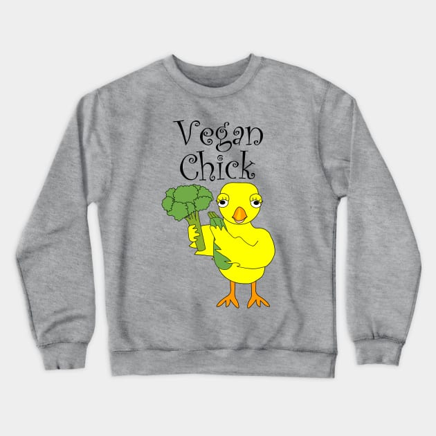 Vegan Chick Crewneck Sweatshirt by Barthol Graphics